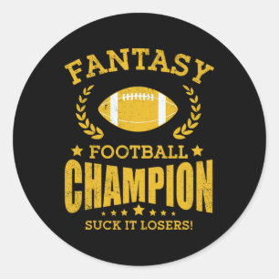 Winnaar Fantasy Football Kampioen Draft Voetbal Ronde Sticker