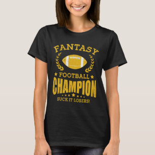 Winnaar Fantasy Football Kampioen Draft Voetbal T-shirt