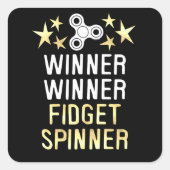 Winnaar Fidget Spinner Vierkante Sticker (Voorkant)