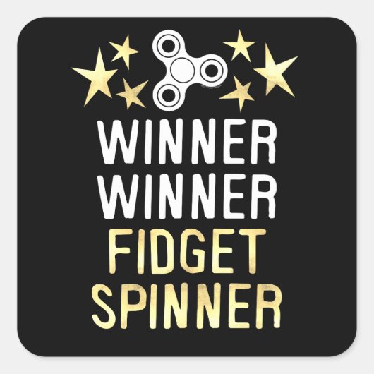 Winnaar Fidget Spinner Vierkante Sticker (Voorkant)