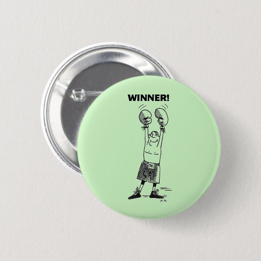 Winnaar groene knop ronde button 5,7 cm (Voorkant /achterkant)