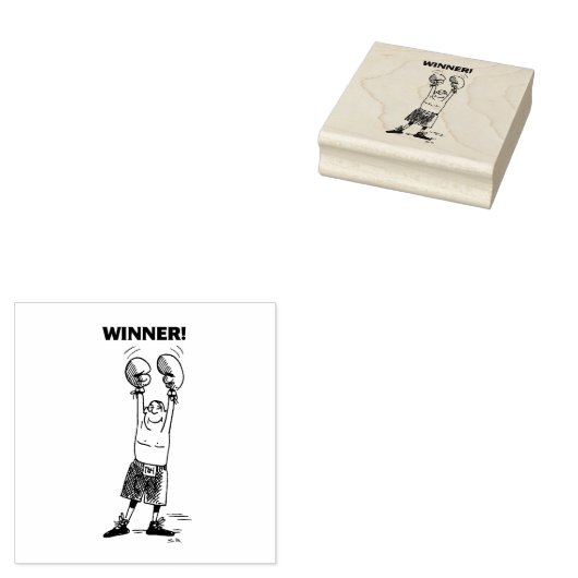 Winnaar grote rubberen stempel geen handvat (Gestempeld)