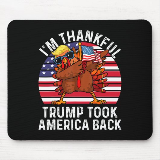 Winnaar Ik ben dankbaar dat Trump won Amerika teru Muismat (Voorkant)