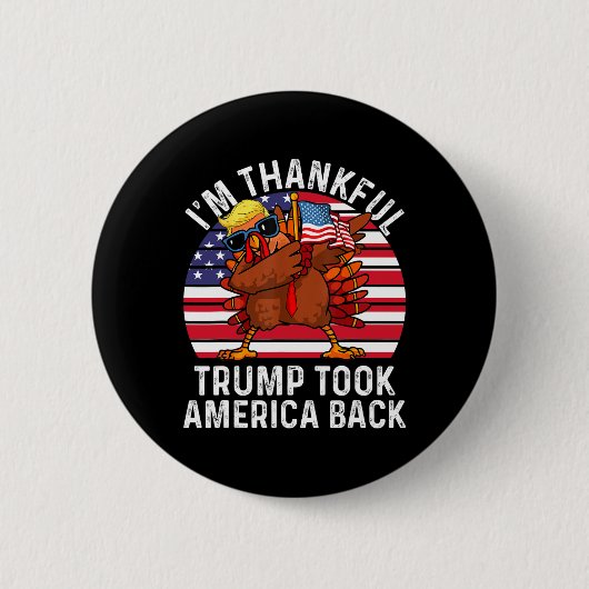 Winnaar Ik ben dankbaar dat Trump won Amerika teru Ronde Button 5,7 Cm (Voorkant)
