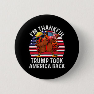 Winnaar Ik ben dankbaar dat Trump won en Amerika t Ronde Button 5,7 Cm