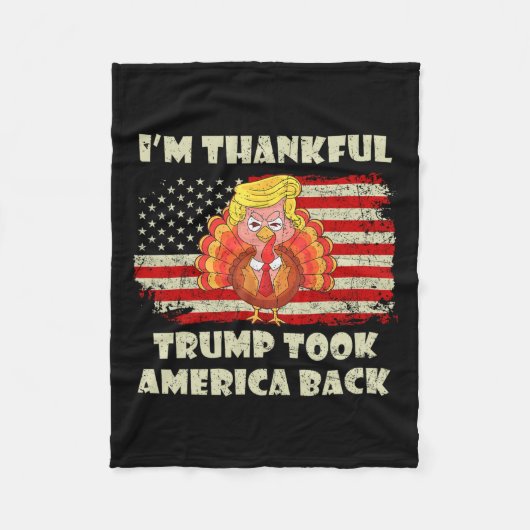 Winnaar Ik ben dankbaar dat Trump won nam Amerika Fleece Deken (Voorkant)