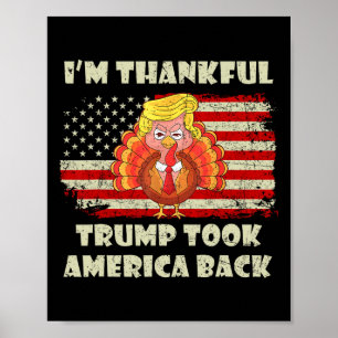 Winnaar Ik ben dankbaar dat Trump won nam Amerika  Poster