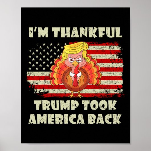 Winnaar Ik ben dankbaar dat Trump won nam Amerika  Poster (Voorkant)