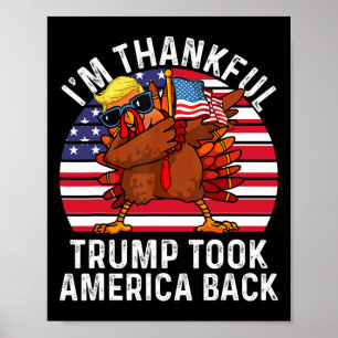 Winnaar Ik ben dankbaar dat Trump won nam Amerika  Poster
