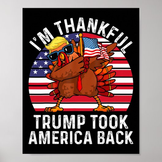 Winnaar Ik ben dankbaar dat Trump won nam Amerika Poster (Voorkant)