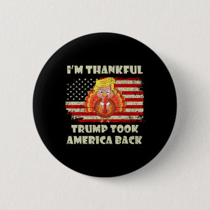 Winnaar Ik ben dankbaar dat Trump won nam Amerika  Ronde Button 5,7 Cm