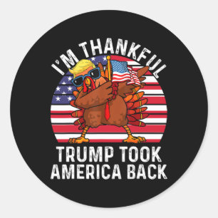 Winnaar Ik ben dankbaar dat Trump won nam Amerika Ronde Sticker