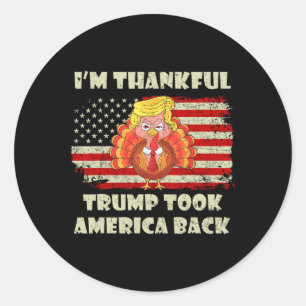 Winnaar Ik ben dankbaar dat Trump won nam Amerika Ronde Sticker
