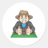 Winnaar in Poker Ronde Sticker (Voorkant)