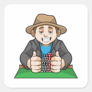 Winnaar in Poker Vierkante Sticker
