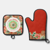 Winnaar jaarlijkse vakantie Cookie Contest Prijs Ovenwant & Pannenlap Set (Voorkant)