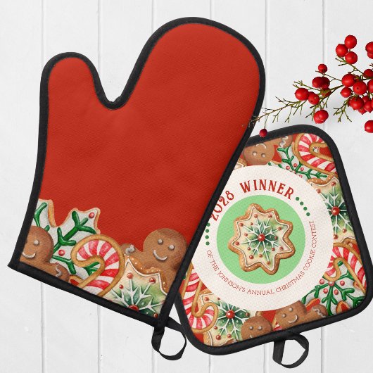 Winnaar jaarlijkse vakantie Cookie Contest Prijs Ovenwant & Pannenlap Set
