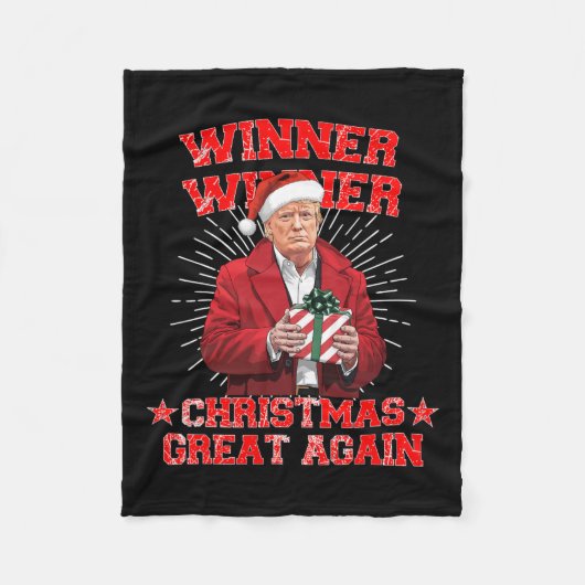 Winnaar Kerst Grote Opnieuw Trump Funny Hu Fleece Deken (Voorkant)