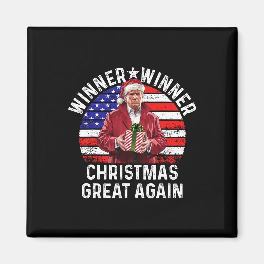 Winnaar Kerst Grote Opnieuw Trump Funny Hu Magneet (Voorkant)