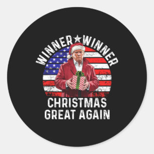 Winnaar Kerst Grote Opnieuw Trump Funny Hu Ronde Sticker