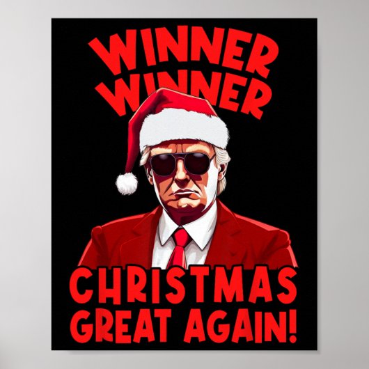 Winnaar Kerst Grote Weer Grappige Kerstman Tr Poster (Voorkant)