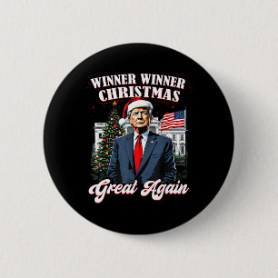 Winnaar Kerst Grote Weer Leuk Trump 2024 Ronde Button 5,7 Cm