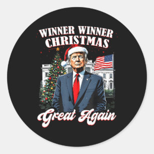 Winnaar Kerst Grote Weer Leuk Trump 2024 Ronde Sticker