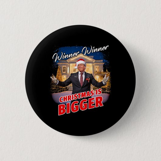 Winnaar Kerst is groter - President Trum Ronde Button 5,7 Cm (Voorkant)