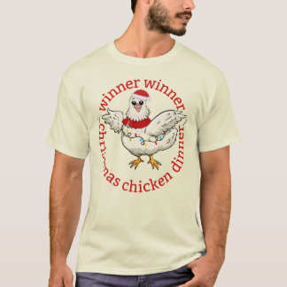 Winnaar Kerst Kip Diner grappig T-shirt