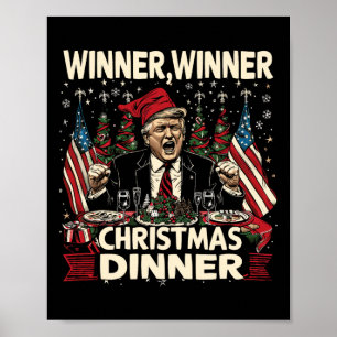 Winnaar Kerstdiner Dankbaar Trump Sant Poster