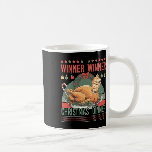 Winnaar Kerstdiner Funny Trump Turkije Koffiemok (Rechts)