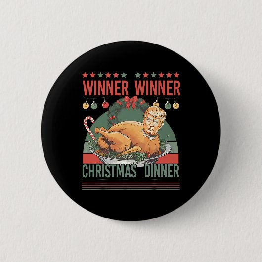 Winnaar Kerstdiner Funny Trump Turkije Ronde Button 5,7 Cm (Voorkant)