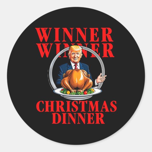 Winnaar Kerstdiner Funny Trump won Tour Ronde Sticker (Voorkant)