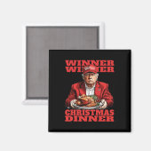 Winnaar Kerstdiner Funny Trump Xmas Sa Magneet (Voorkant / Achterkant)