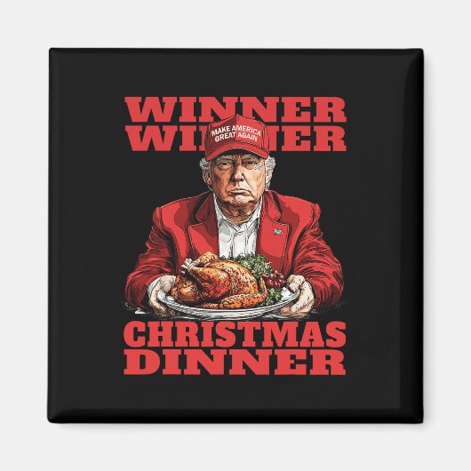 Winnaar Kerstdiner Funny Trump Xmas Sa Magneet (Voorkant)