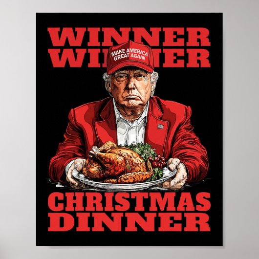 Winnaar Kerstdiner Funny Trump Xmas Sa Poster (Voorkant)