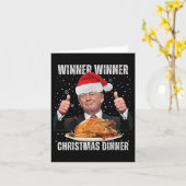 Winnaar Kerstdiner Humor Funny Trump X Kaart (Gele Bloem)