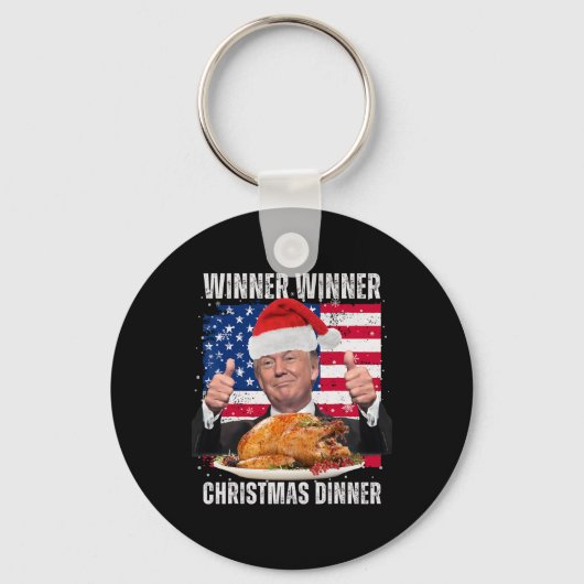 Winnaar Kerstdiner Humor Funny Trump X Sleutelhanger (Voorkant)