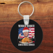 Winnaar Kerstdiner Humor Funny Trump X Sleutelhanger (Voorkant)