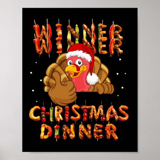 Winnaar Kerstdiner Santa Claus Trump T Poster (Voorkant)