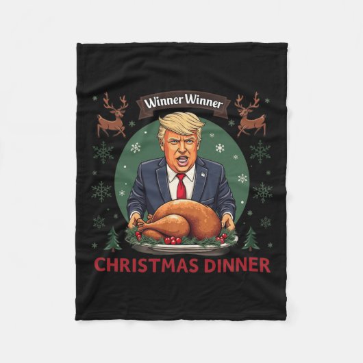 Winnaar Kerstdiner Santa Trump Ugly Sw Fleece Deken (Voorkant)