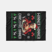 Winnaar Kerstdiner Santa Trump Ugly Sw Fleece Deken (Voorkant (Horizontaal))