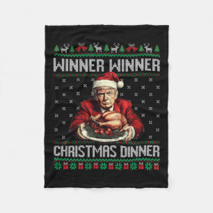 Winnaar Kerstdiner Santa Trump Ugly Sw Fleece Deken