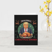 Winnaar Kerstdiner Santa Trump Ugly Sw Kaart (Gele Bloem)