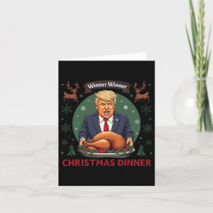 Winnaar Kerstdiner Santa Trump Ugly Sw Kaart