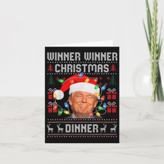 Winnaar Kerstdiner Santa Trump Ugly Sw Kaart (Voorkant)