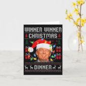 Winnaar Kerstdiner Santa Trump Ugly Sw Kaart (Gele Bloem)