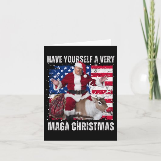 Winnaar Kerstdiner Santa Trump Ugly Sw Kaart (Voorkant)