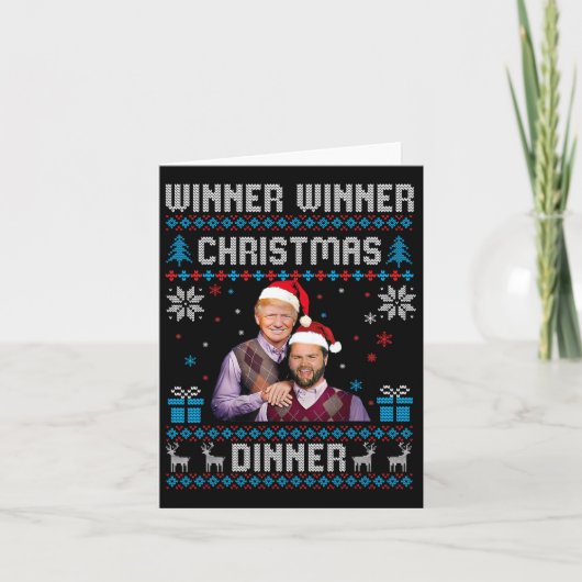 Winnaar Kerstdiner Santa Trump Ugly Sw Kaart (Voorkant)