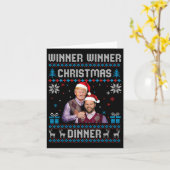 Winnaar Kerstdiner Santa Trump Ugly Sw Kaart (Gele Bloem)